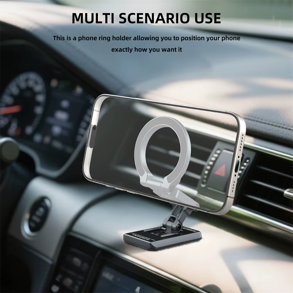 Dual Magnetic Phone Holder Foldable Tripod Phone Mount 1/4'' & ARCA-Swiss Desk Gym/Car/Airplane Stand for Masafe iPhone Android