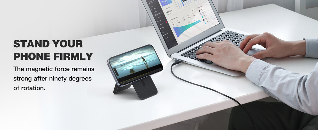 GITFOS Magnetic Wallet Phone Stand for IPhone17 16 15 14 Lightweight MagSafe Phone Card Stand Leather Magnetic Card Holder