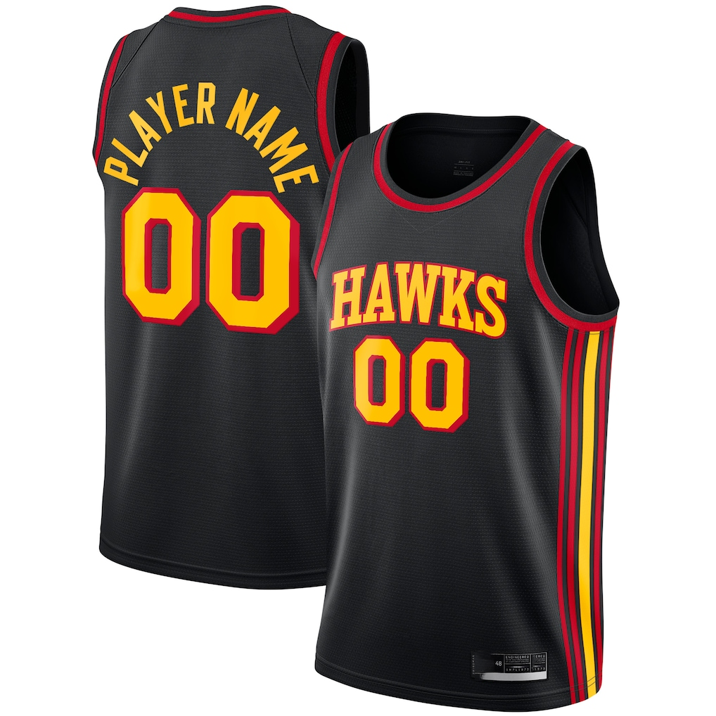My Store Custom A.Hawks  Black Swingman Jerseys - Statement Edition