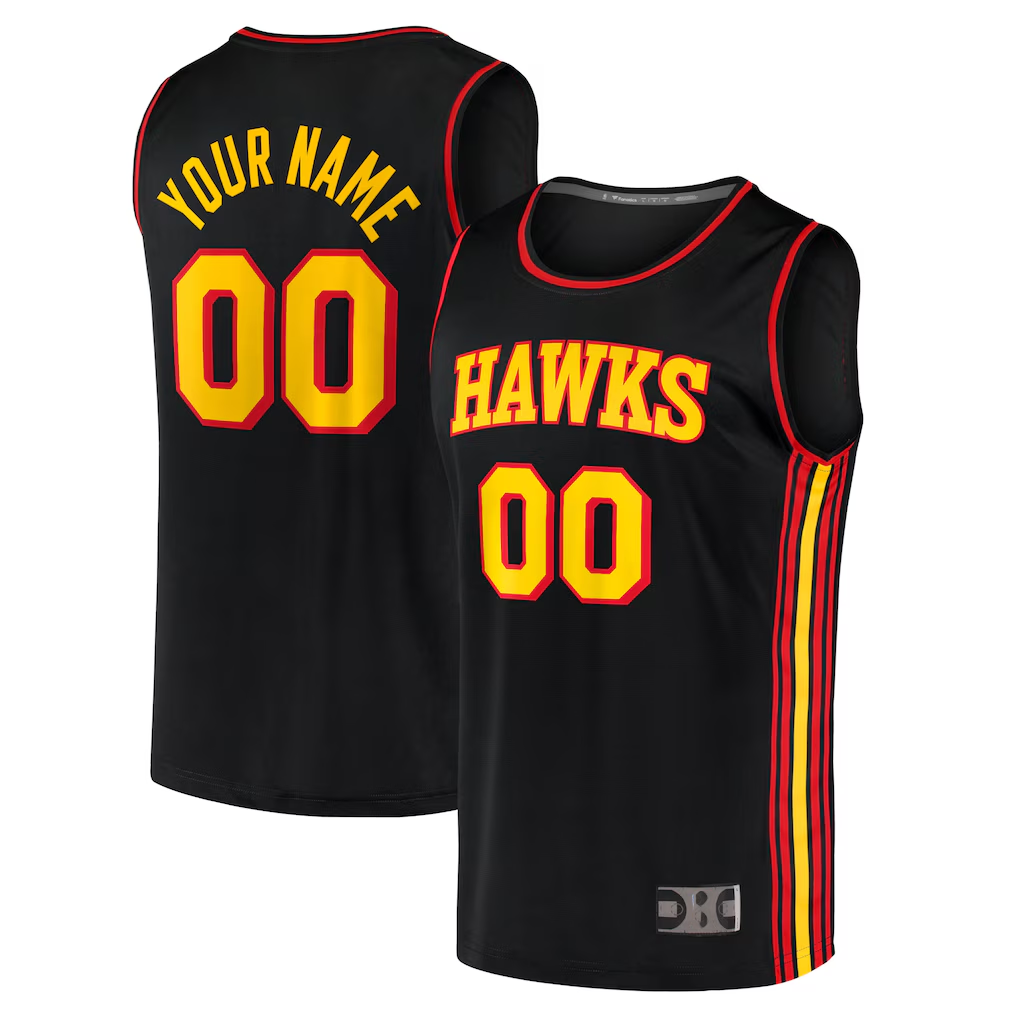 My Store Custom A.Hawks Black Fast Break Replica Jerseys - Statement Edition