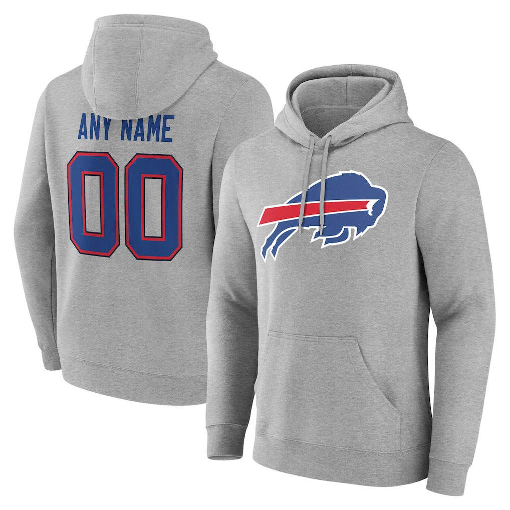My Store Custom B.Bills Gray Team Authentic Personalized Name & Number Hoodie Stitched Jerseys