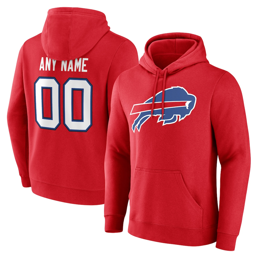 My Store Custom B.Bills Red Team Authentic Personalized Name & Number Hoodie Stitched Jerseys