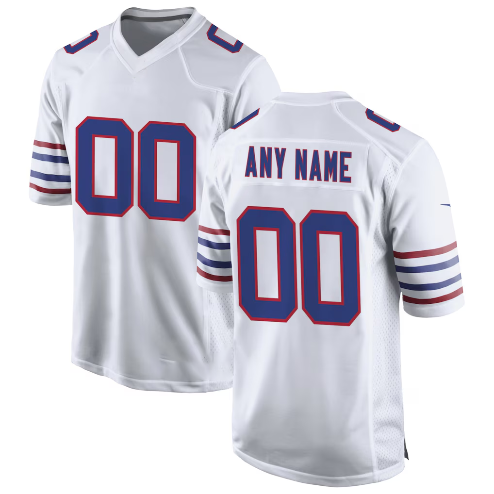 My Store Custom B.Bills White Alternate Game Stitched Jerseys