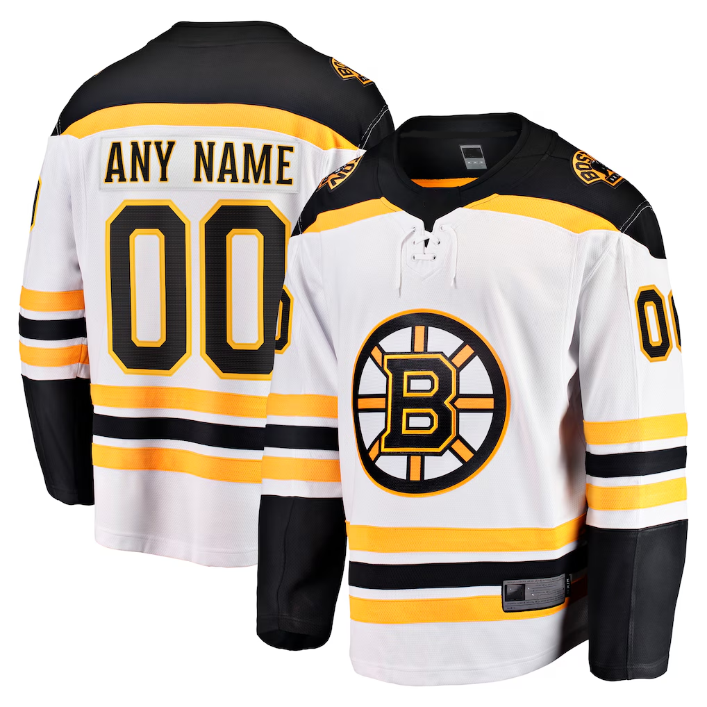 My Store Custom B.Bruins White Away Breakaway Stitched Jerseys