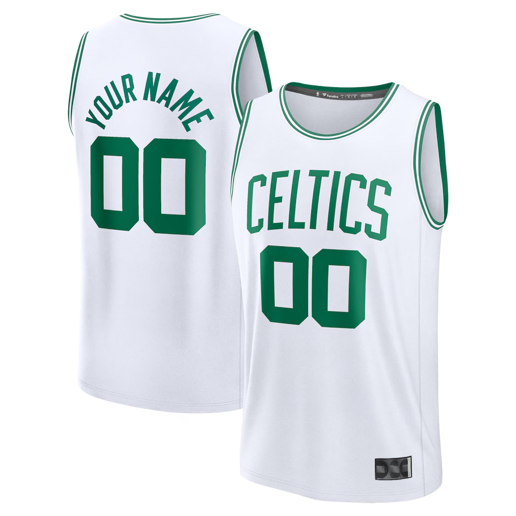 My Store Custom B.Celtics White Fast Break Jerseys - Association Edition