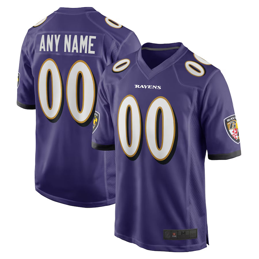 Pkot Custom B.Ravens Purple Home Game Stitched Jerseys