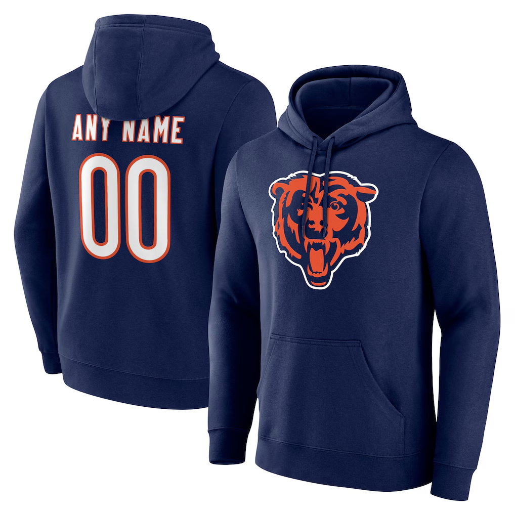 My Store Custom C.Bears Navy Big & Tall Team Authentic Hoodie Stitched Jerseys