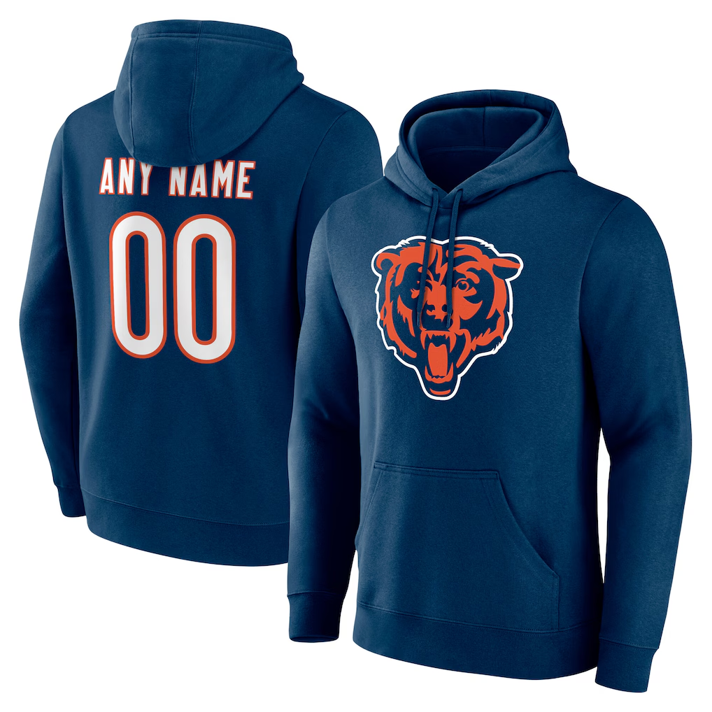 My Store Custom C.Bears Navy Team Authentic Personalized Name & Number Hoodie Stitched Jerseys