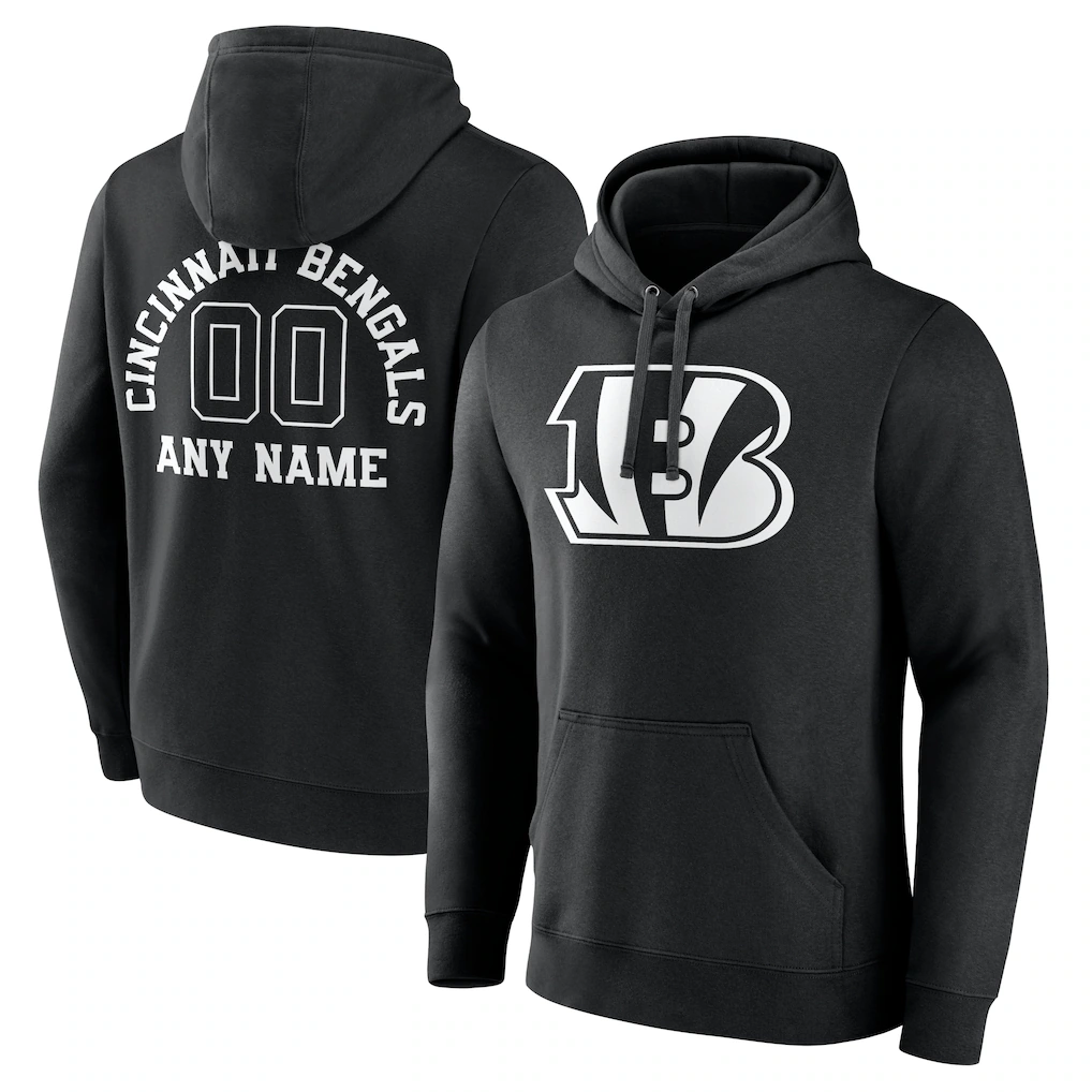 My Store Custom C.Bengals Black Personalized Name & Number Pullover Hoodie Stitched Jerseys