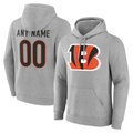 My Store Custom C.Bengals Gray Team Authentic Personalized Name & Number Hoodie Stitched Jerseys