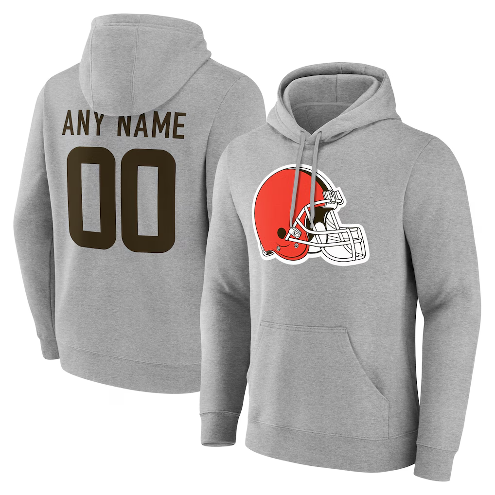 My Store Custom C.Browns Gray Team Authentic Personalized Name & Number Hoodie Stitched Jerseys