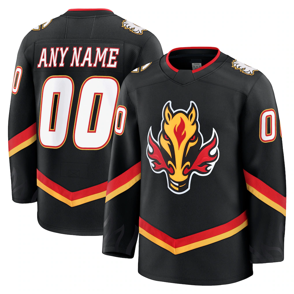 My Store Custom C.Flames Black Alternate Premium Jerseys