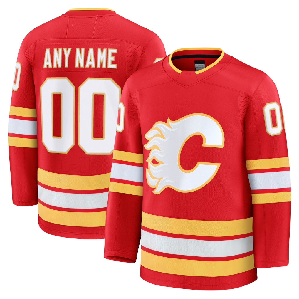 My Store Custom C.Flames Red Home Premium Jerseys