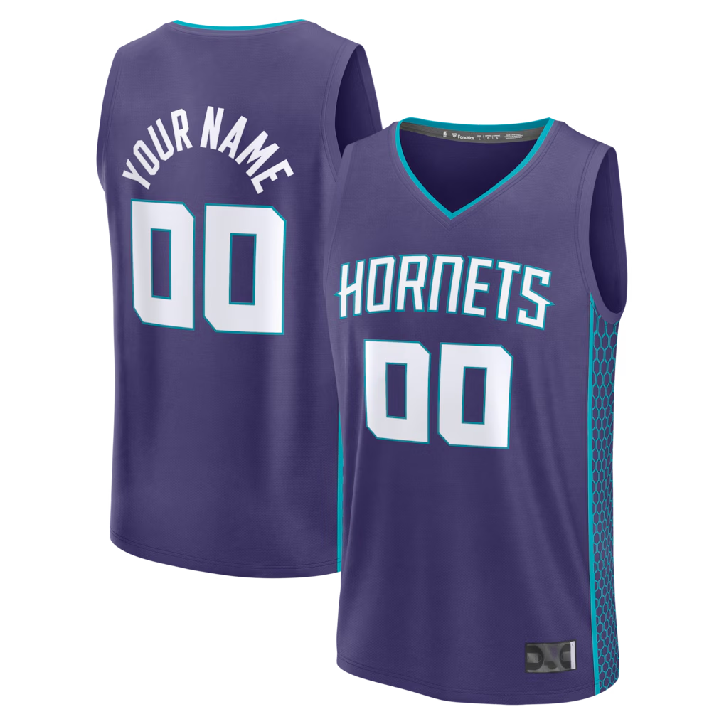 My Store Custom C.Hornets Purple Fast Break Jerseys - Icon Edition