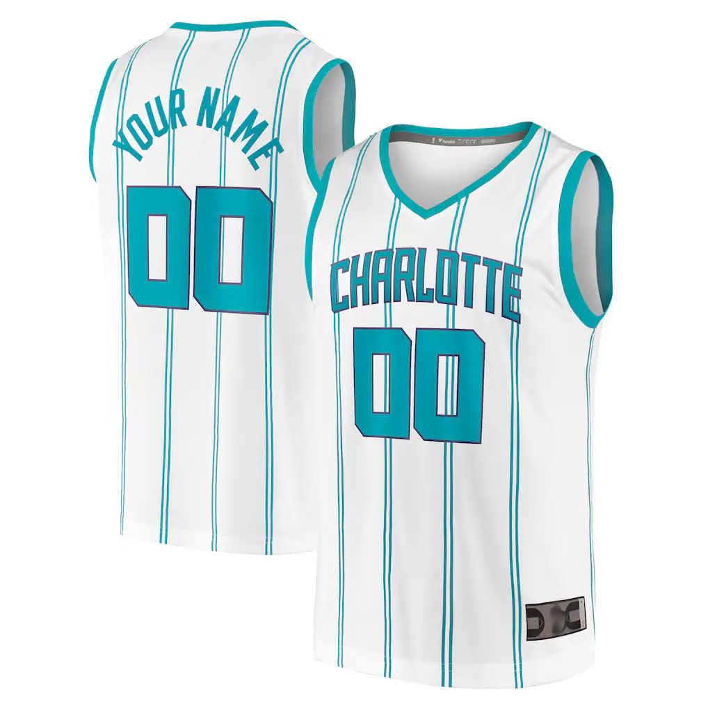 My Store Custom C.Hornets White Fast Break Custom Replica Jerseys - Association Edition