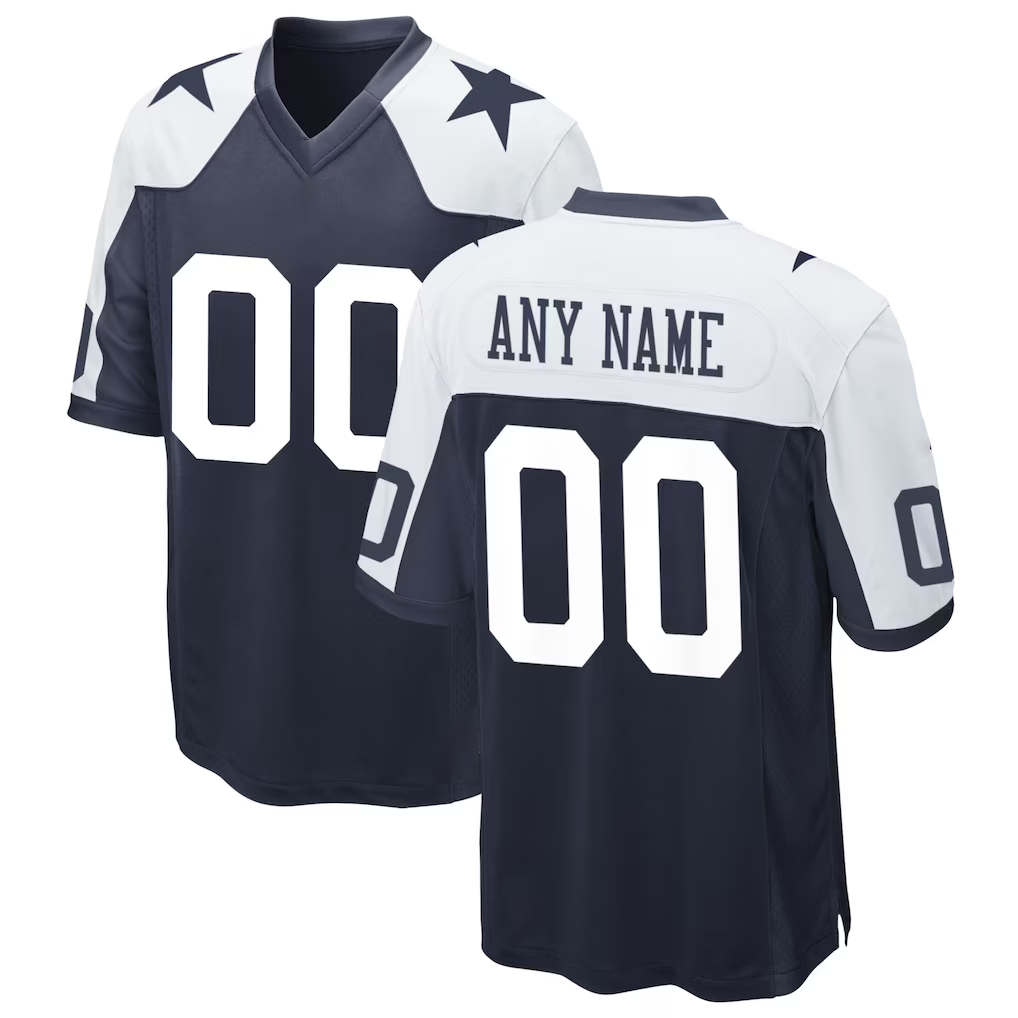 My Store Custom D.Cowboys Navy Alternate Game Jersey Stitched Jerseys