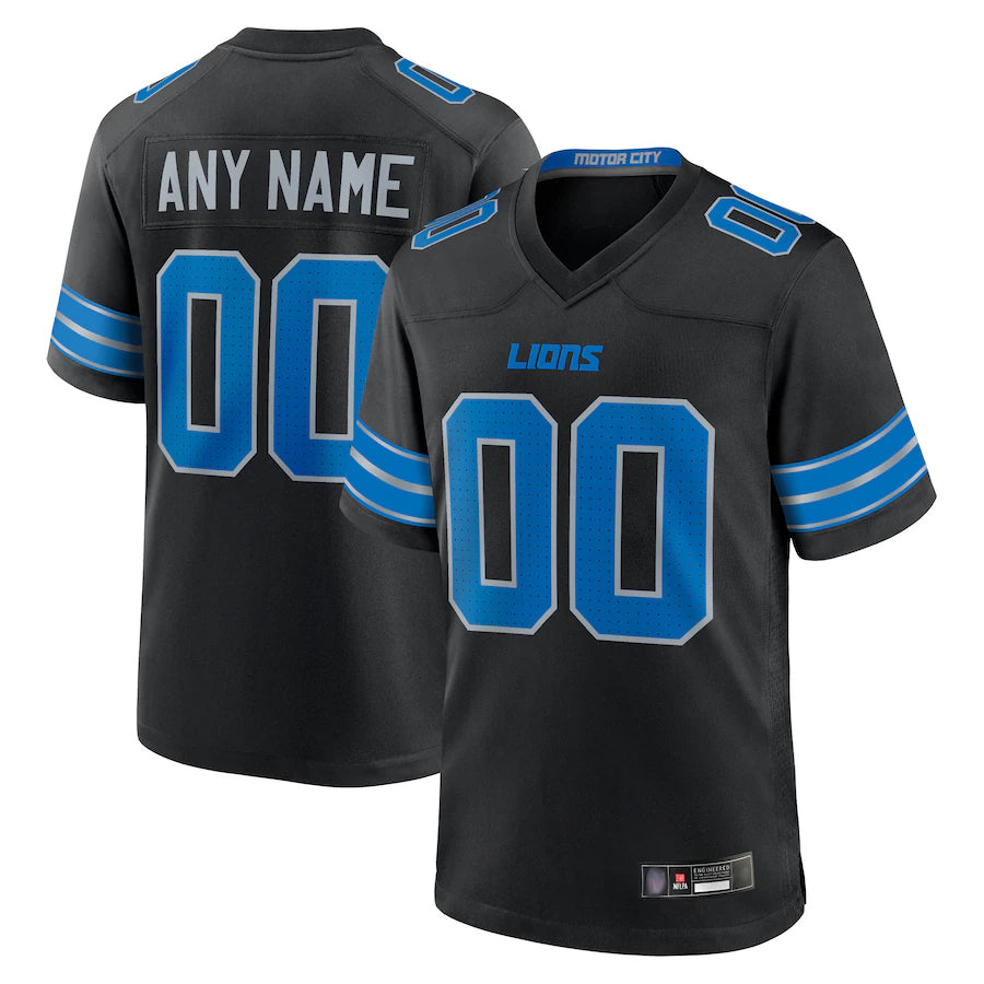 My Store Custom D.Lions Black Home Game Stitched Jerseys