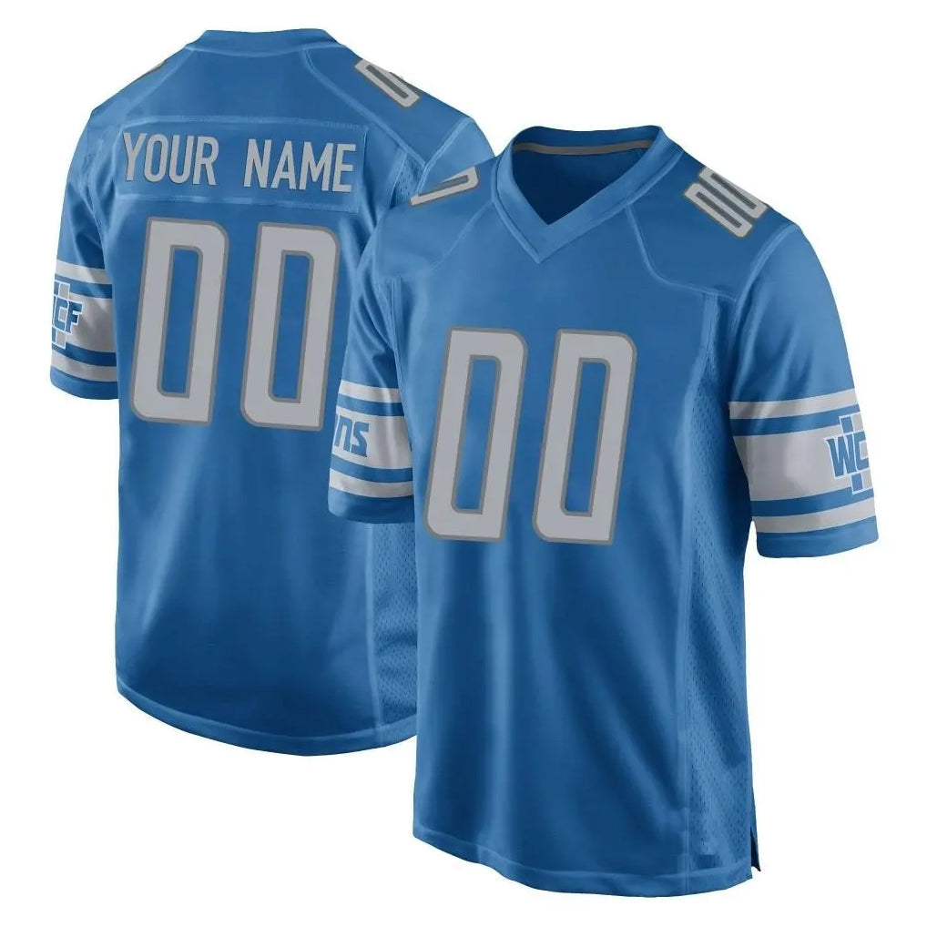 My Store Custom D.Lions Blue Home Game Any Name & Numbers Stitched Jerseys