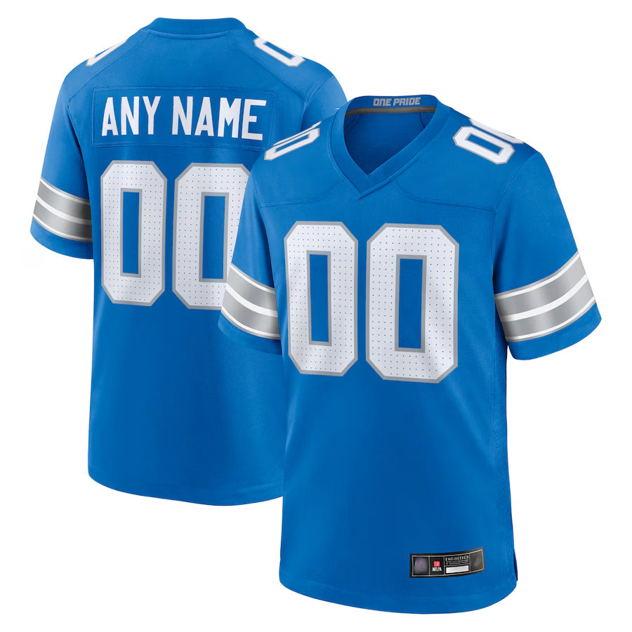 My Store Custom D.Lions Blue Home Game Stitched Jerseys
