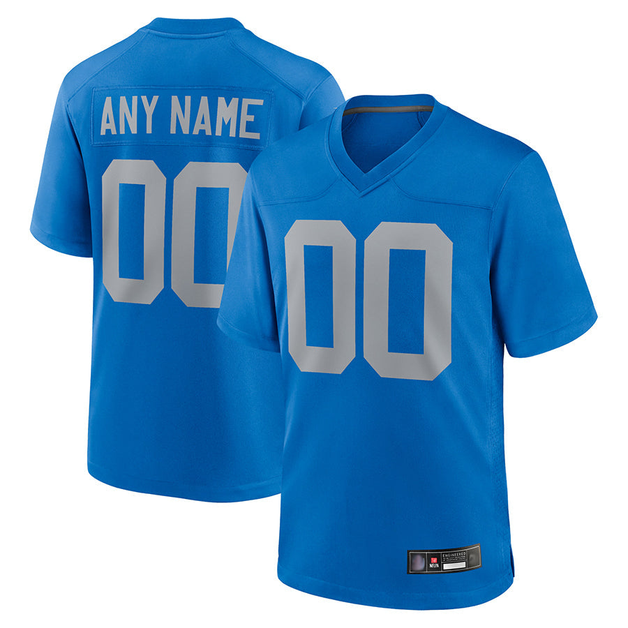 My Store Custom D.Lions Blue Limted Game Alternate Stitched Jerseys