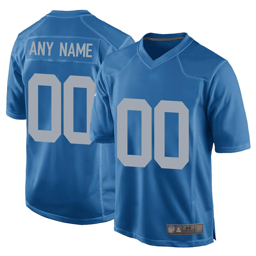 My Store Custom D.Lions Blue Replica Game Alternate Stitched Jerseys