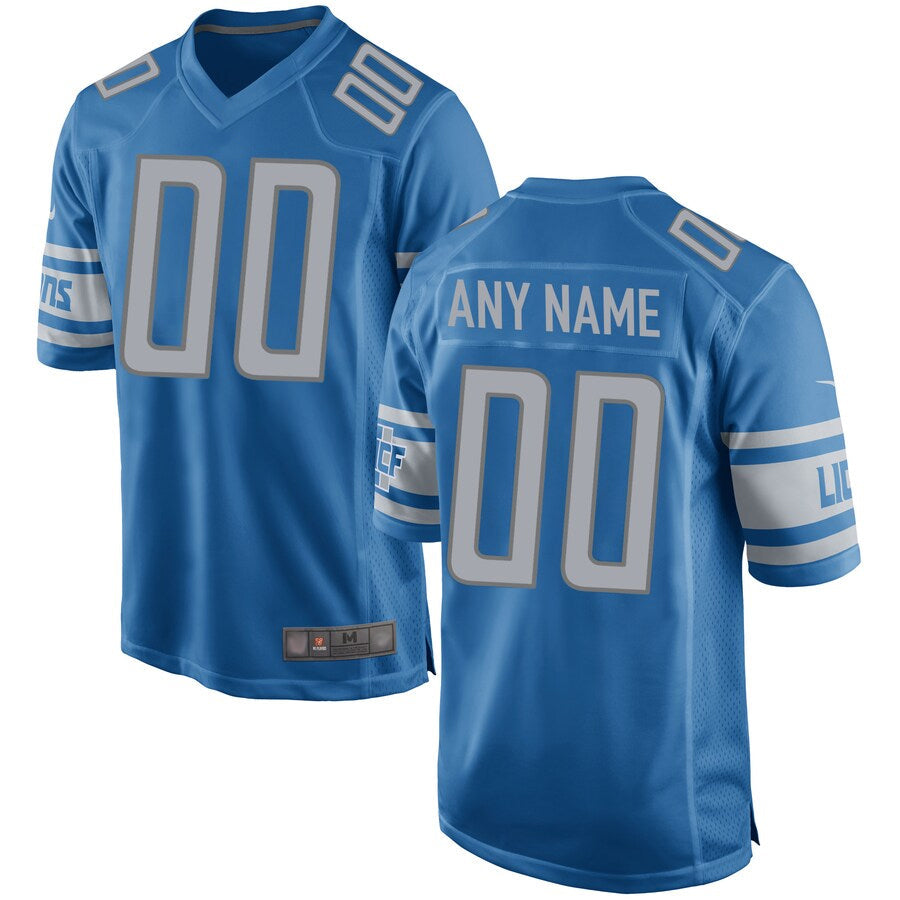My Store Custom D.Lions Blue Replica Game Stitched Jerseys