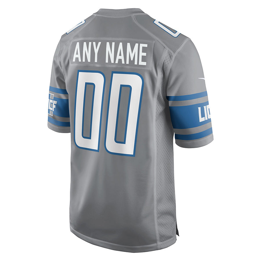 My Store Custom D.Lions Gray Replica Game Stitched Jerseys