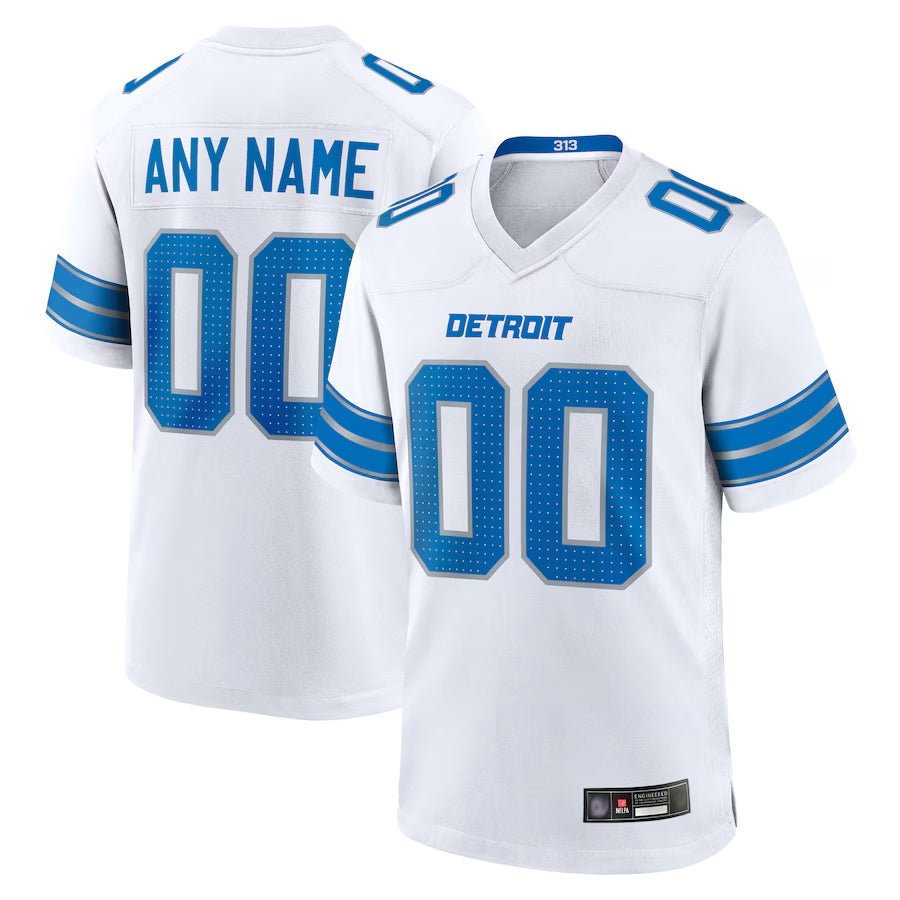 My Store Custom D.Lions White Home Game Stitched Jerseys