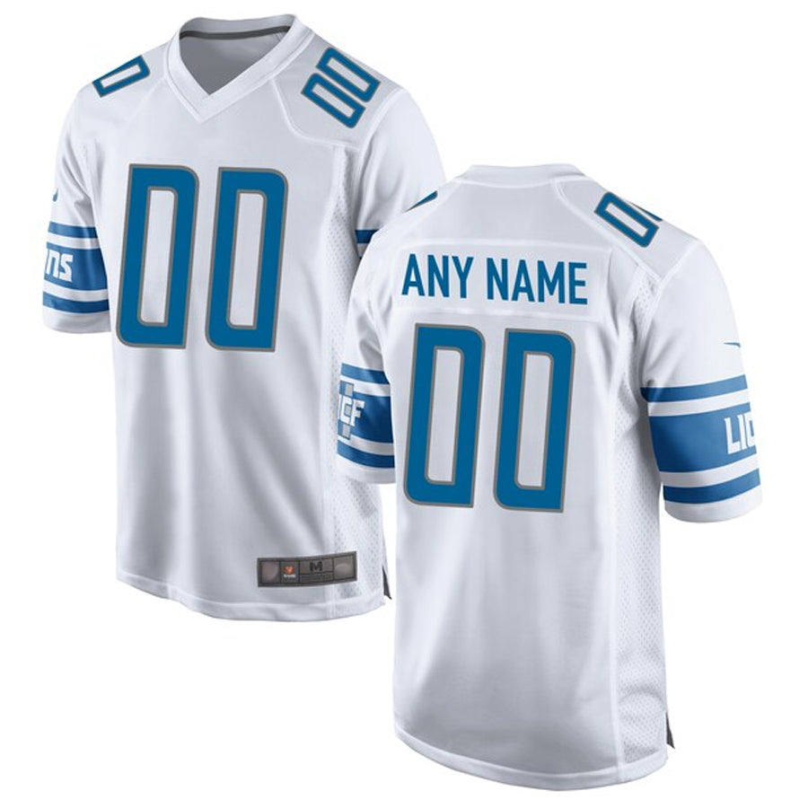My Store Custom D.Lions White Replica Game Stitched Jerseys