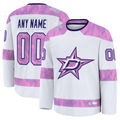 My Store Custom D.Stars White 2024 Hockey Fights Cancer Practice Jerseys