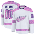 My Store Custom DR.Wings White 2024 Hockey Fights Cancer Practice Jerseys
