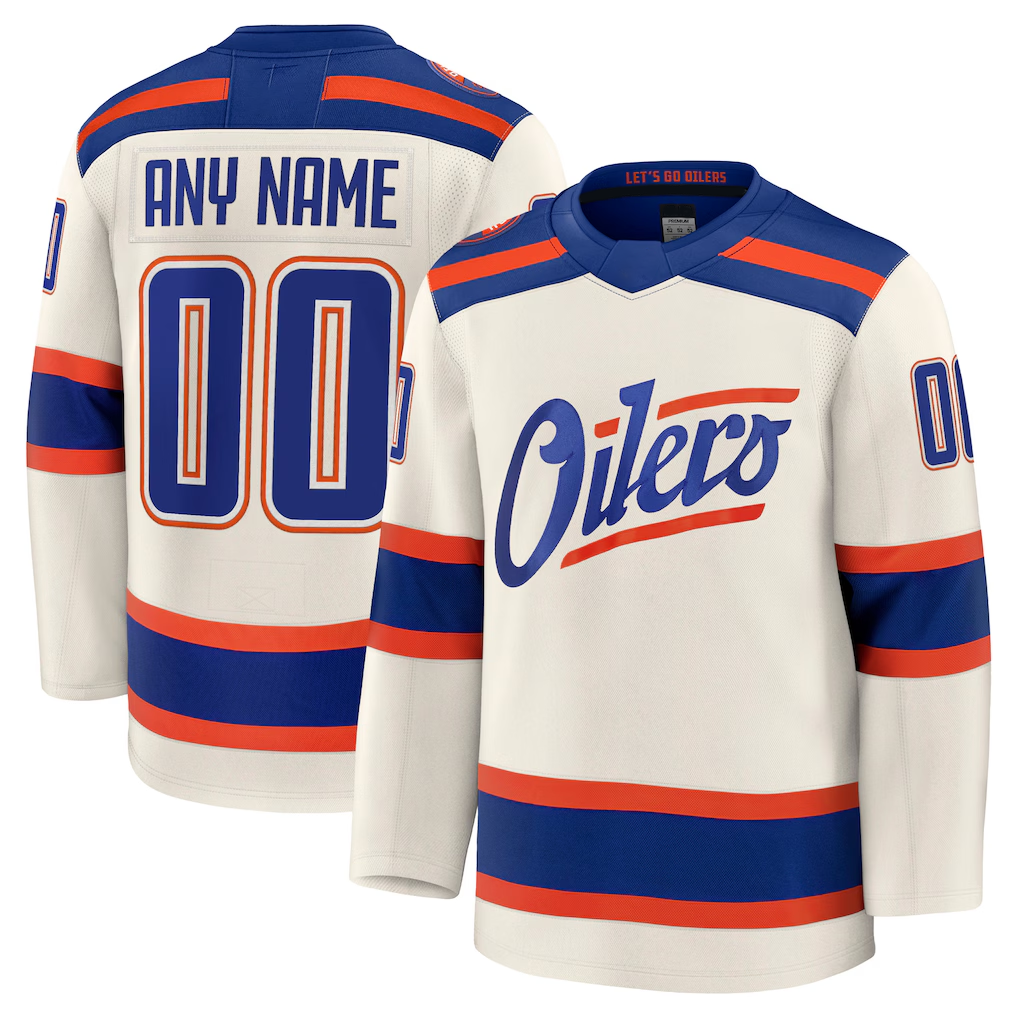 My Store Custom E.Oilers Light Beige Alternate Premium Jerseys
