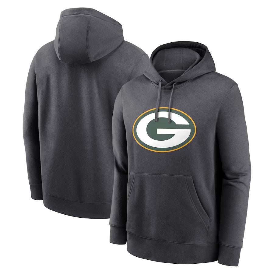 My Store Custom GB.Packers Anthracite Pullover Hoodie Game Stitched Jerseys