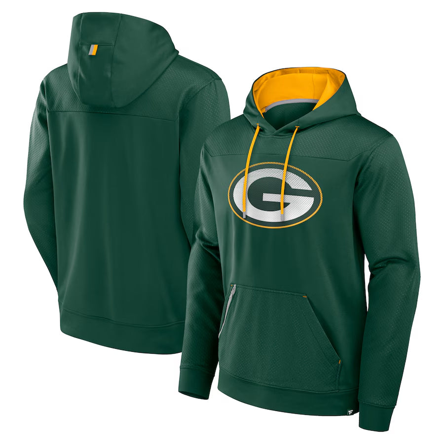 My Store Custom GB.Packers Green Defender Pullover Hoodie Game Stitched Jerseys