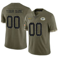 My Store Custom GB.Packers Salute To Service Olive Stitched Jerseys