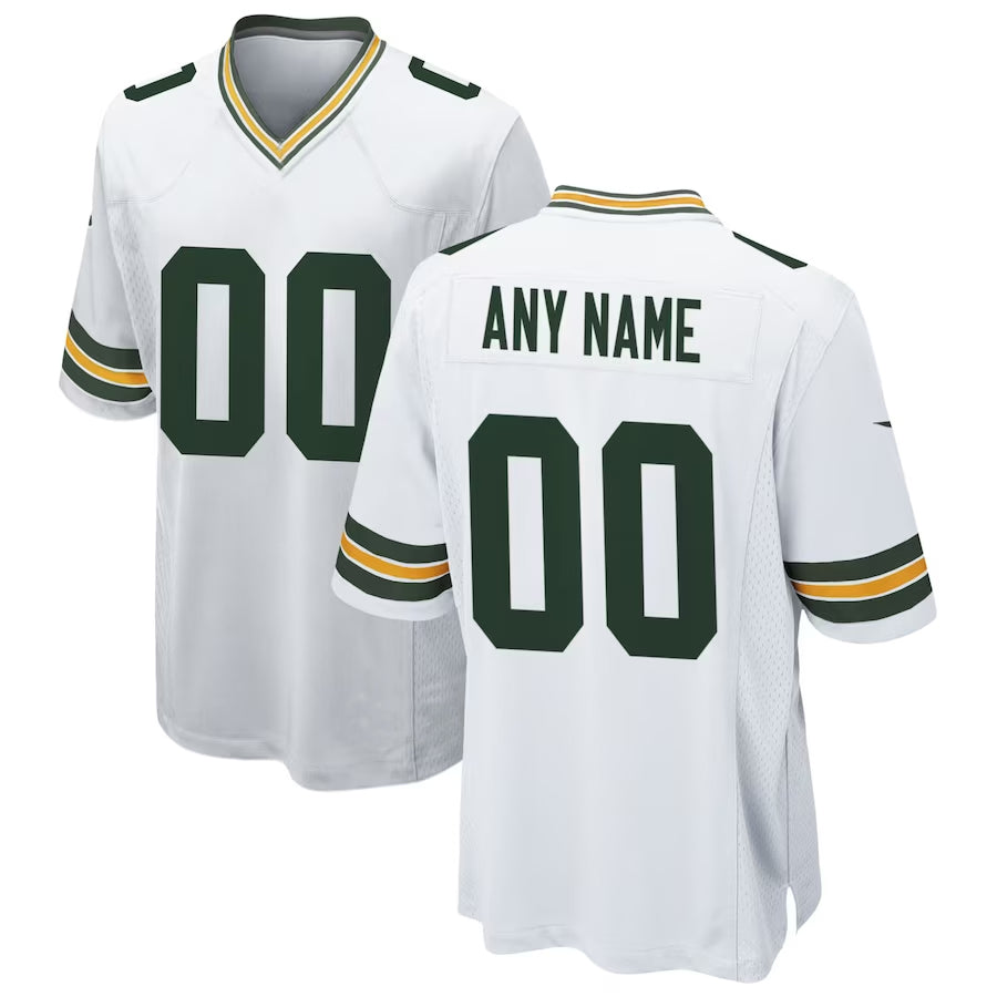 My Store Custom GB.Packers White Home Game Stitched Jerseys