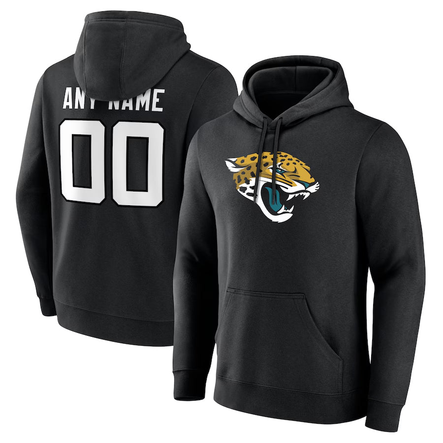 My Store Custom J.Jaguars Black Pullover Hoodie Game Stitched Jerseys