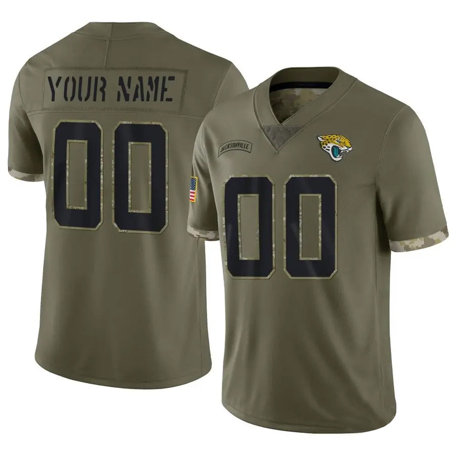 My Store Custom J.Jaguars Olive Salute To Service Limited Stitched Jerseys