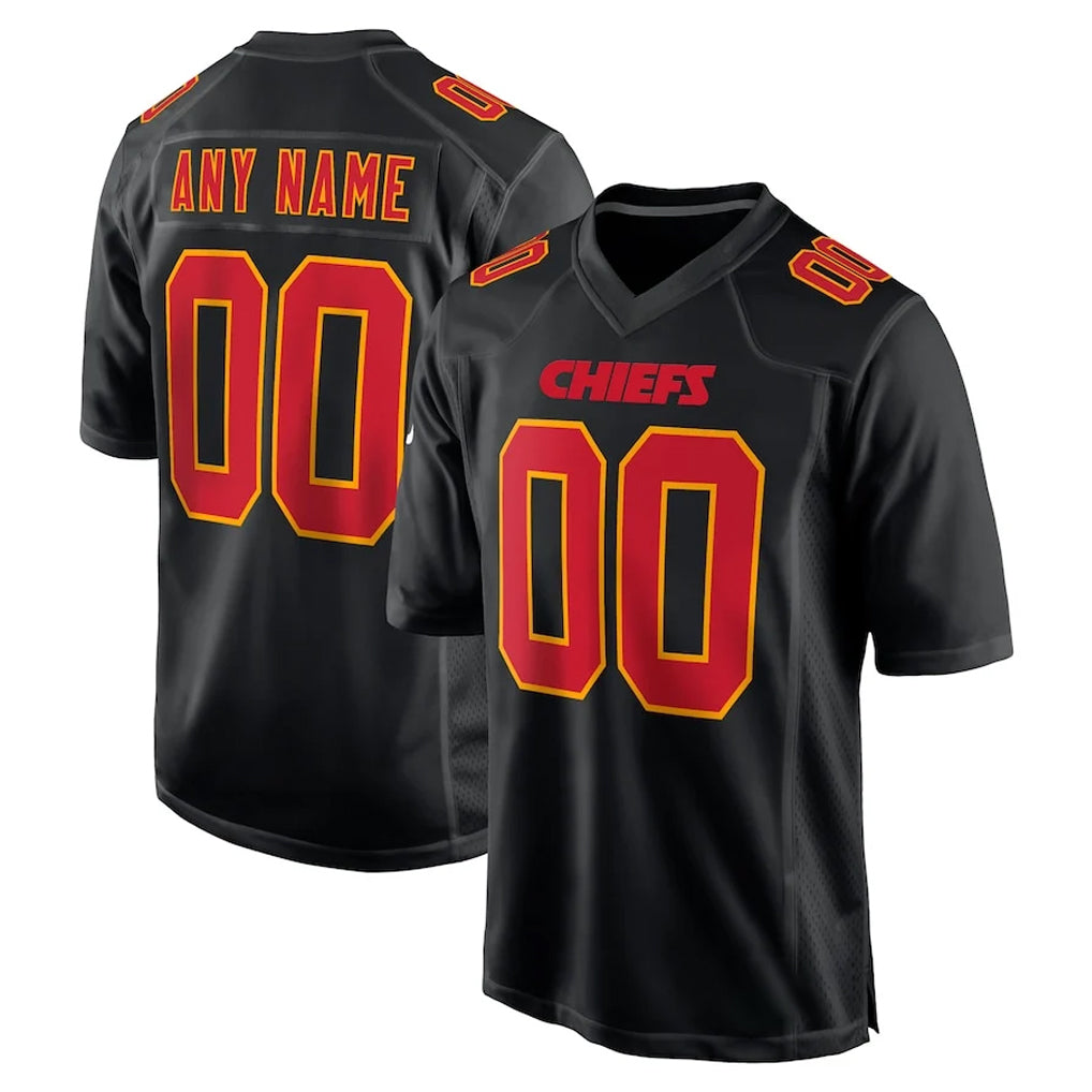 My Store Custom KC.Chiefs Black Fashion Home Game Any Name & Numbers Stitched Jerseys