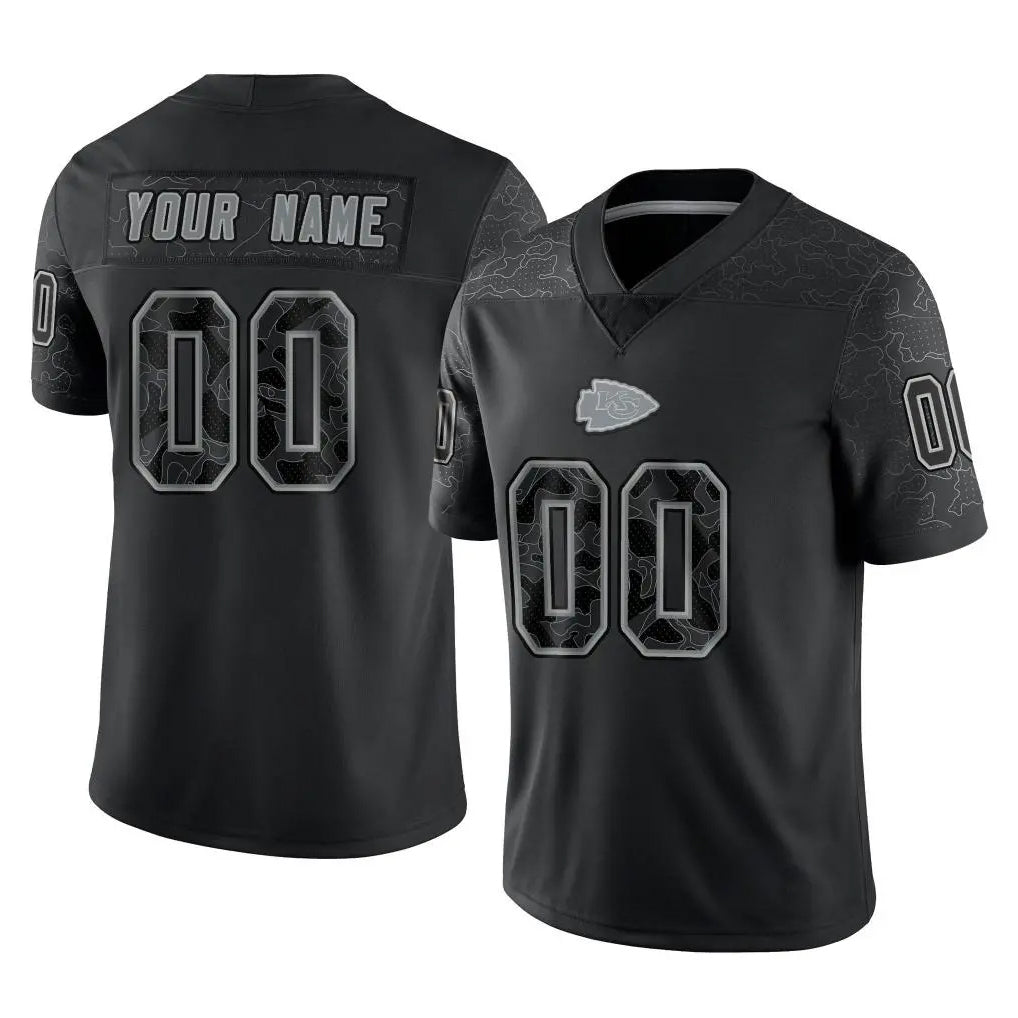 My Store Custom KC.Chiefs Black Limited Reflective Game Any Name & Numbers Stitched Jerseys