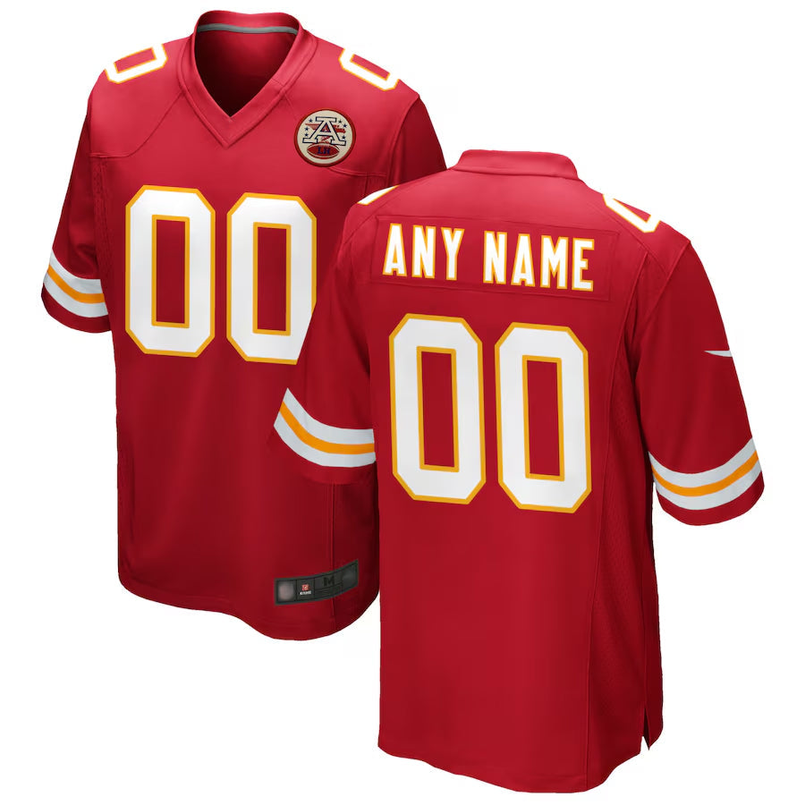 My Store Custom KC.Chiefs Red Replica Game Stitched Jerseys