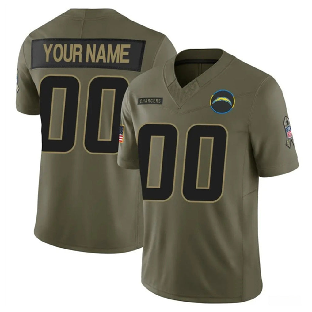 My Store Custom LA.Chargers Salute To Service Olive Limited Stitched Jerseys
