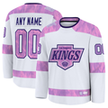 My Store Custom LA.Kings White 2024 Hockey Fights Cancer Practice Jerseys