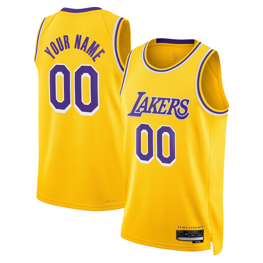 My Store Custom LA.Lakers Gold Swingman Stitched Jerseys - Icon Edition