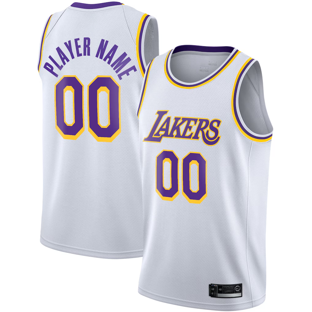 My Store Custom LA.Lakers White 202021 Swingman Stitched Jerseys - Association Edition