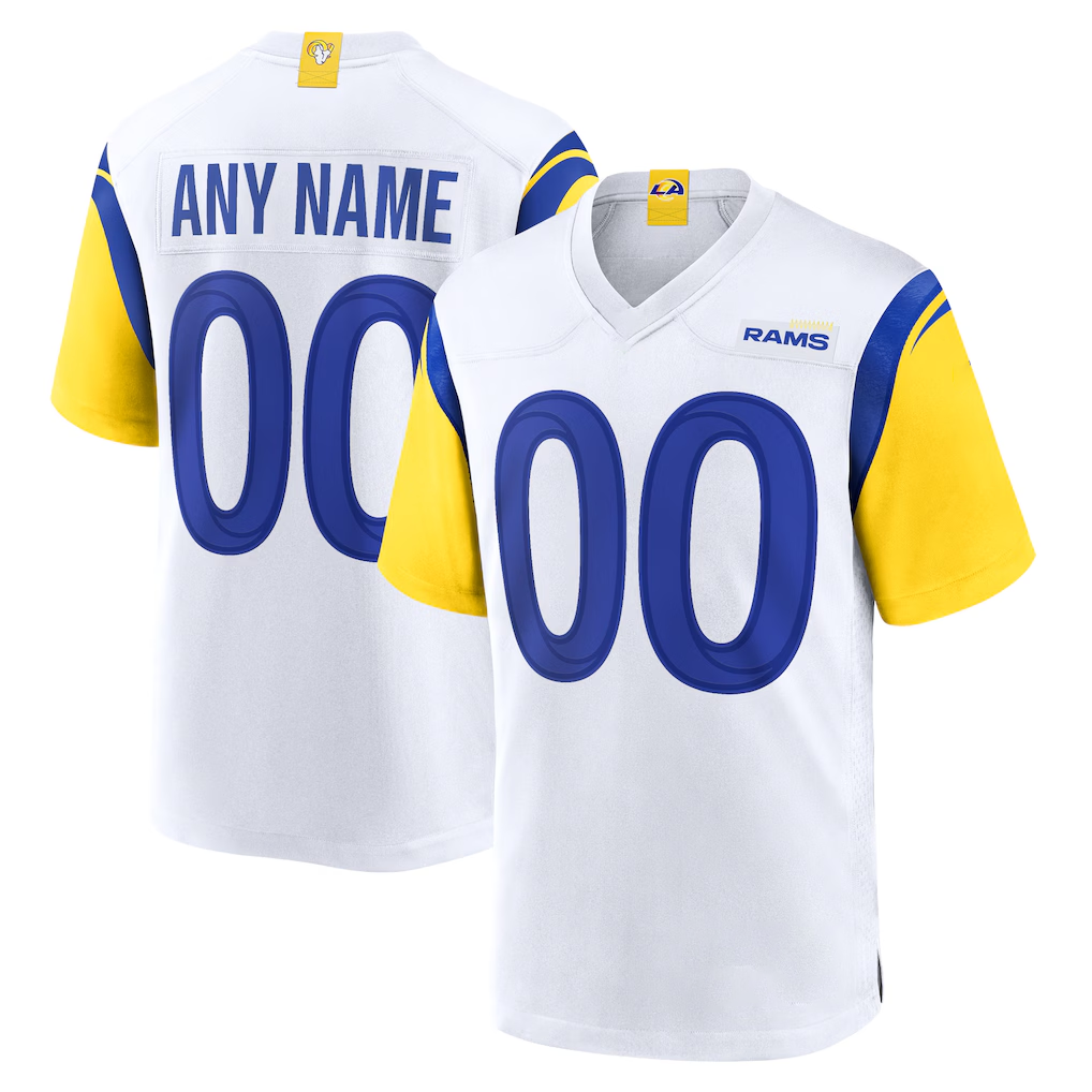 My Store Custom LA.Rams White Alternate Stitched Jerseys
