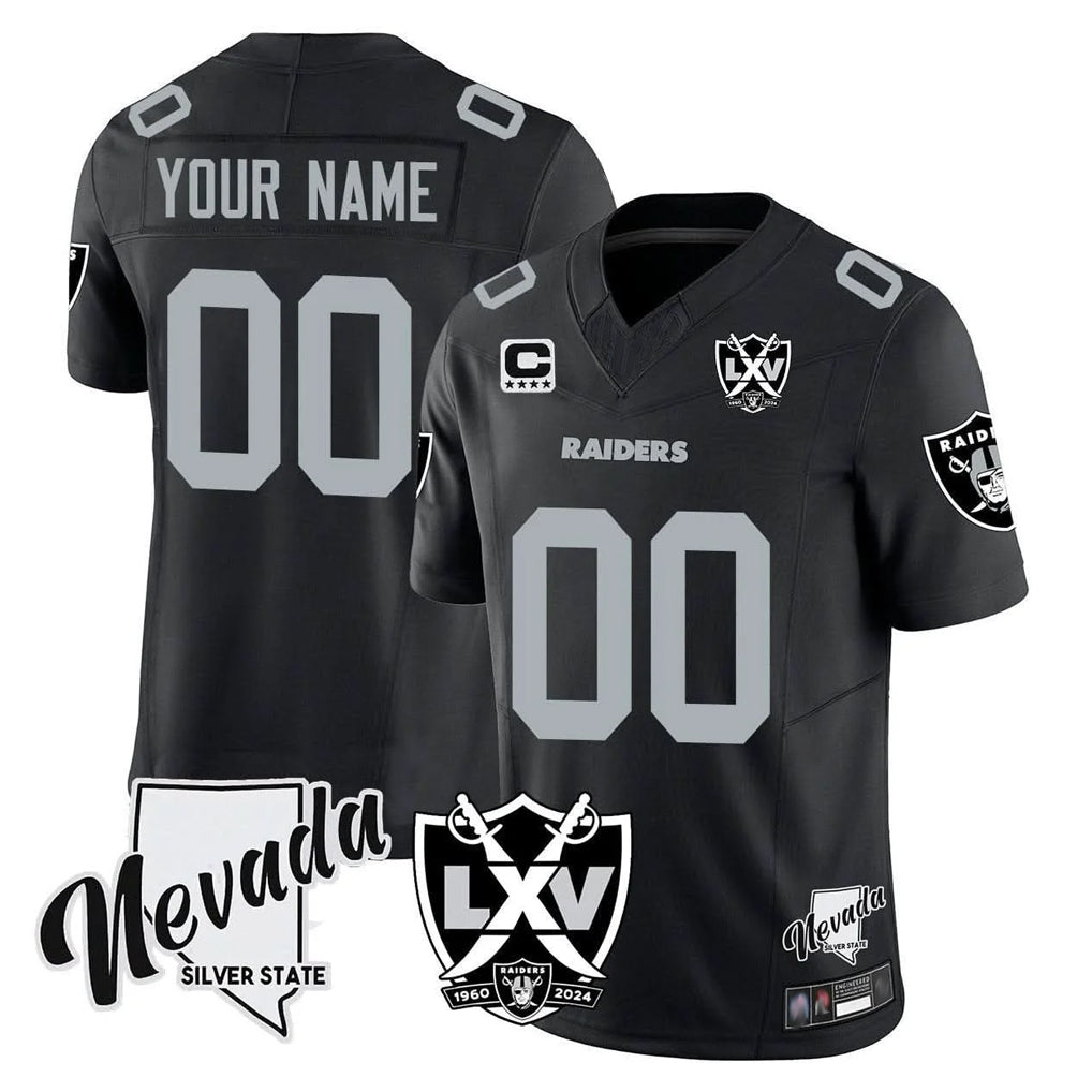 My Store Custom LV.Raiders Black 65th Anniversary Vapor Limited Home Game Any Name & Numbers Stitched Jerseys
