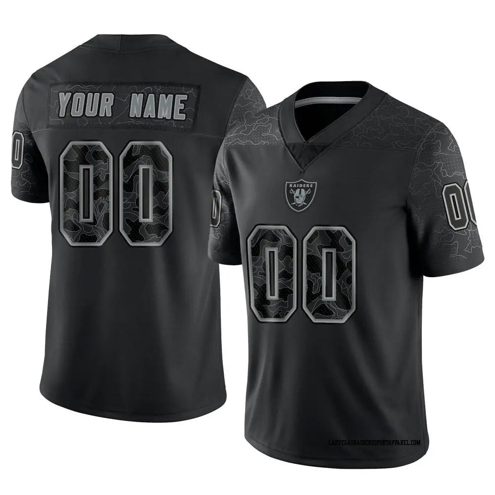 My Store Custom LV.Raiders Black RFLCTV Limited Stitched Jerseys