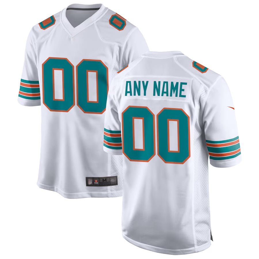 My Store Custom M.Dolphins White Game Secondary Alternate Stitched Jerseys