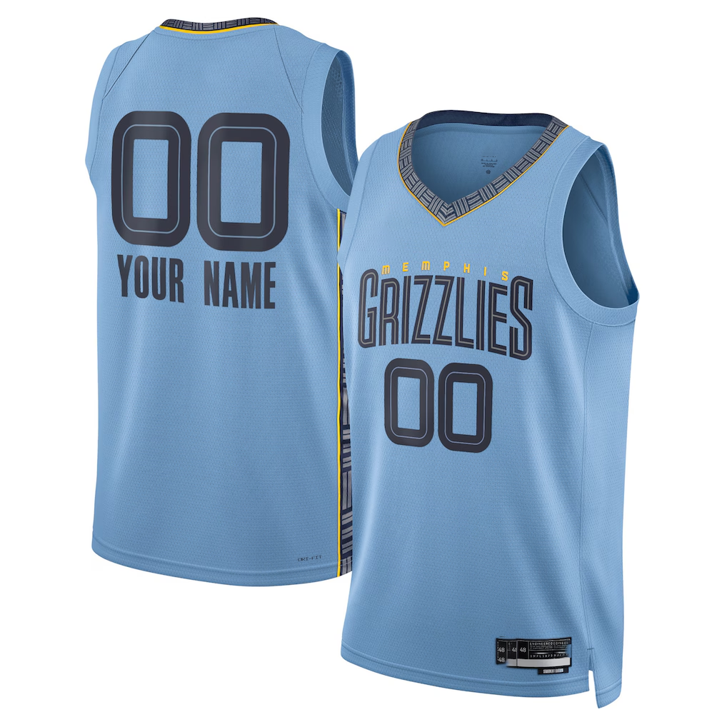 My Store Custom M.Grizzlies Blue 202223 Swingman Stitched Jerseys- Statement Edition